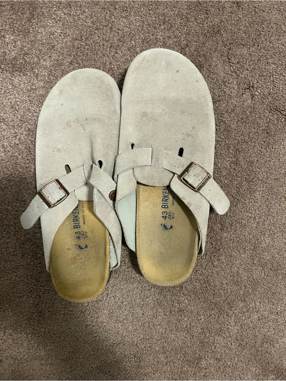 Birkenstock Women's Suede Clogs in Light Gray